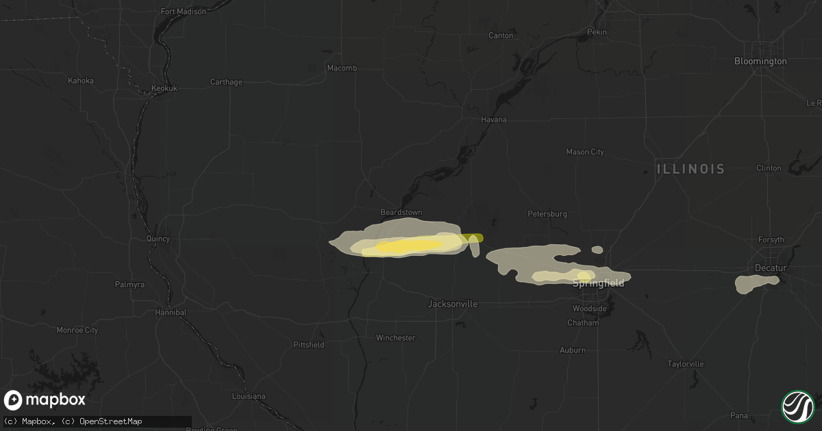 Hail map in Beardstown, IL on March 3, 2026