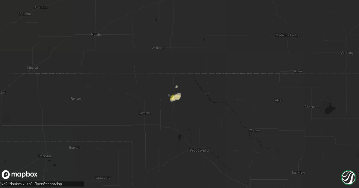 Hail map in Buffalo, OK on March 3, 2026