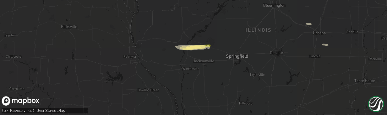 Hail map in Chapin, IL on March 3, 2026