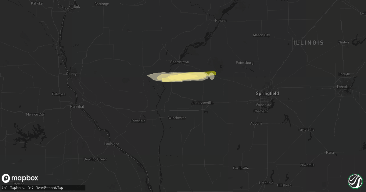 Hail map in Chapin, IL on March 3, 2026