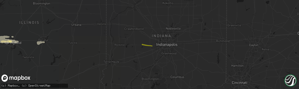 Hail map in Danville, IN on March 3, 2026