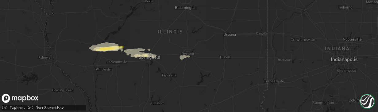 Hail map in Decatur, IL on March 3, 2026