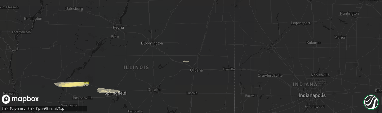 Hail map in Dewey, IL on March 3, 2026