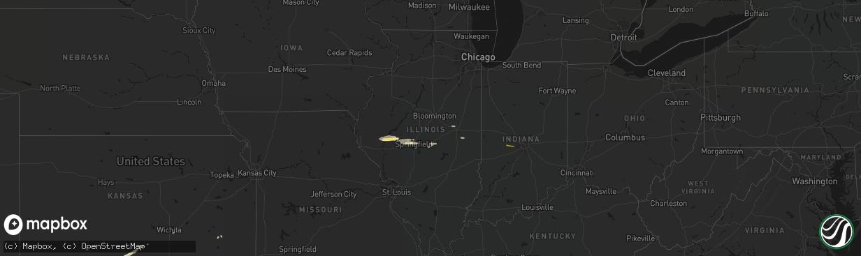 Hail map in Illinois on March 3, 2026