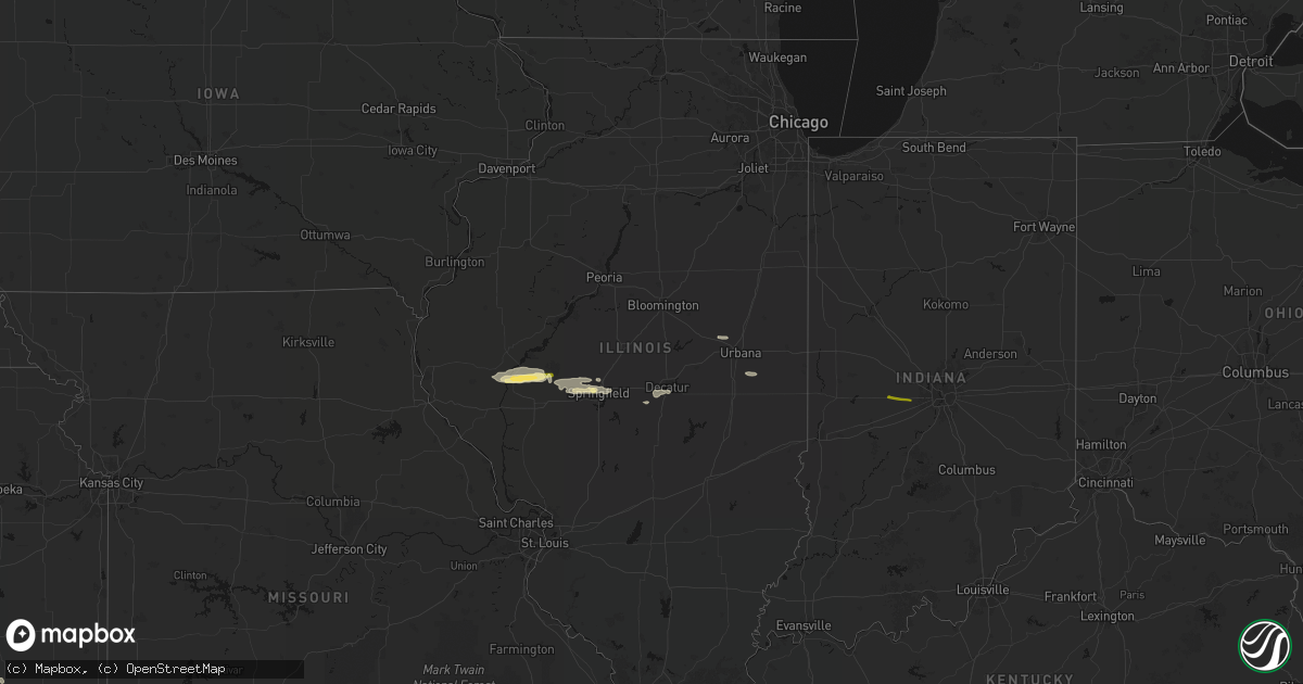 Hail map in Illinois on March 3, 2026