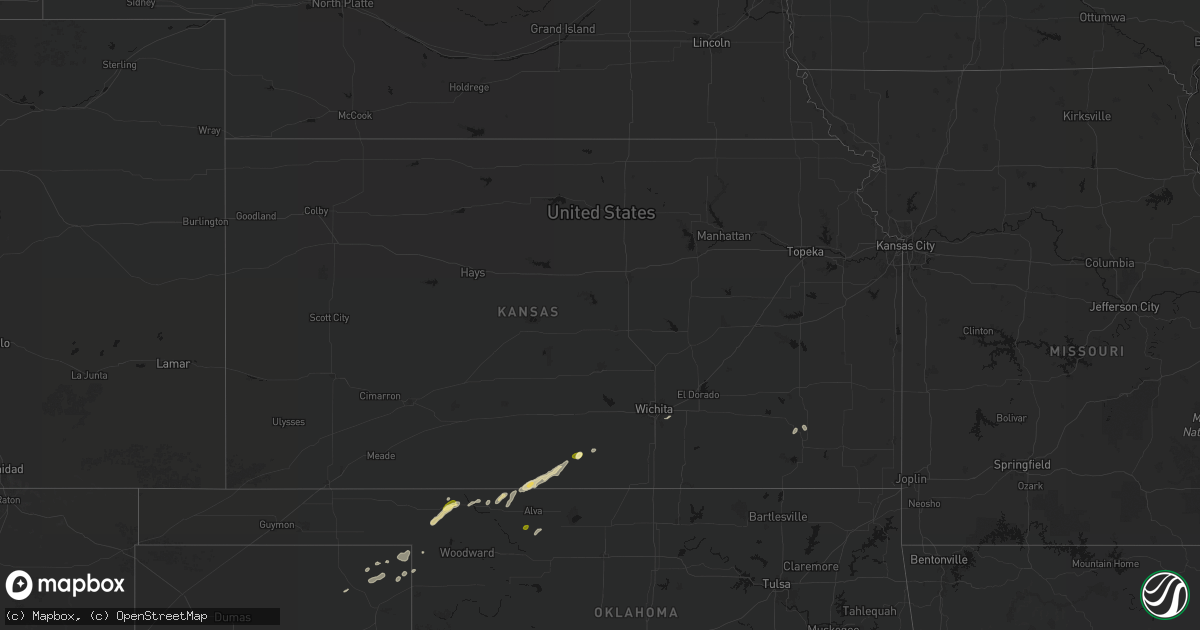 Hail map in Kansas on March 3, 2026