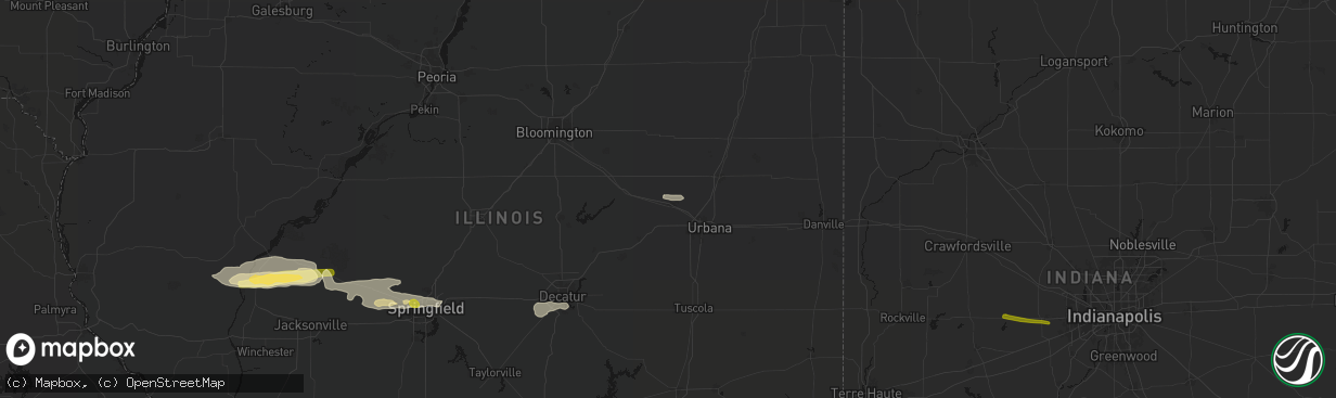 Hail map in Mahomet, IL on March 3, 2026