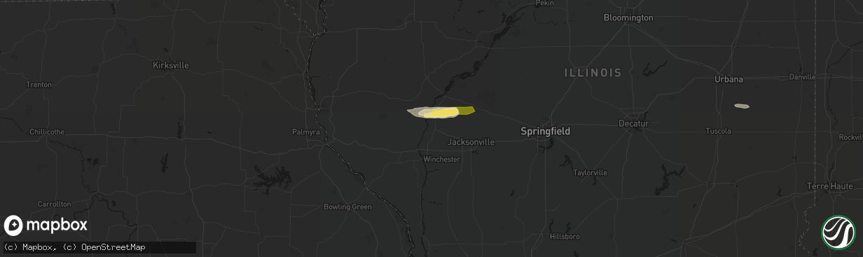 Hail map in Meredosia, IL on March 3, 2026