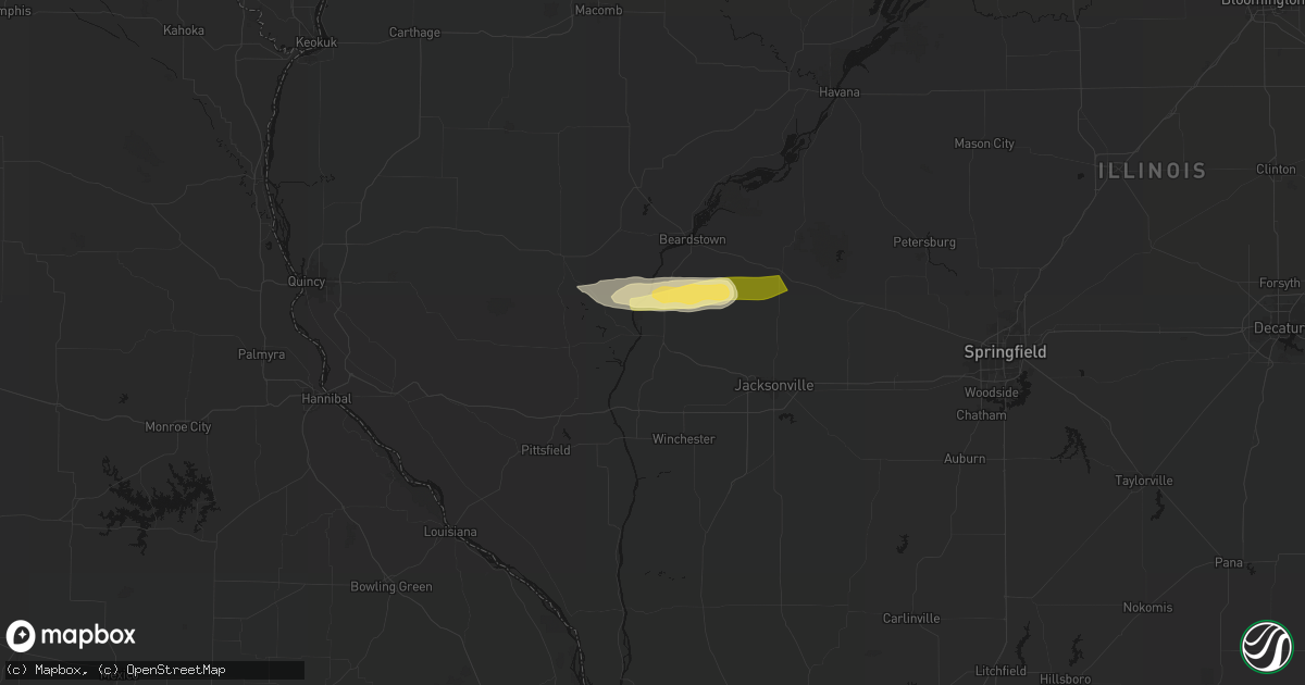 Hail map in Meredosia, IL on March 3, 2026