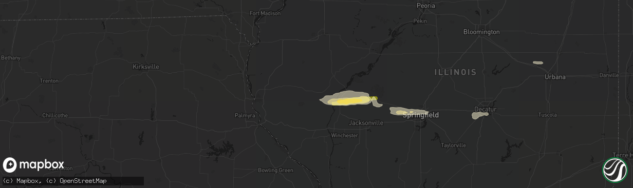 Hail map in Mount Sterling, IL on March 3, 2026