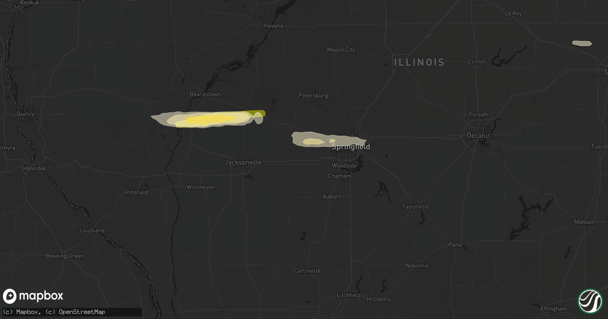 Hail map in New Berlin, IL on March 3, 2026