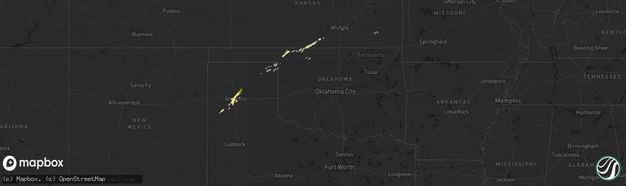 Hail map in Oklahoma on March 3, 2026