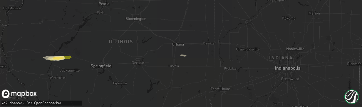 Hail map in Philo, IL on March 3, 2026