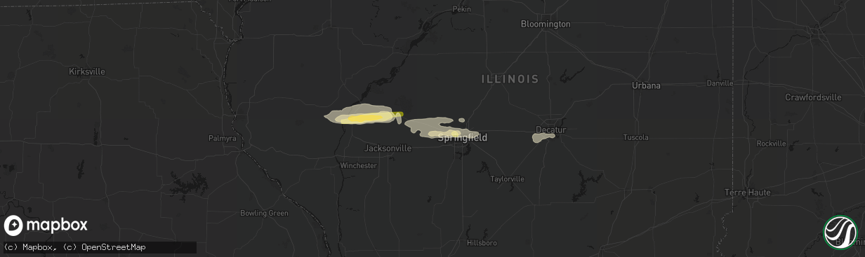 Hail map in Pleasant Plains, IL on March 3, 2026