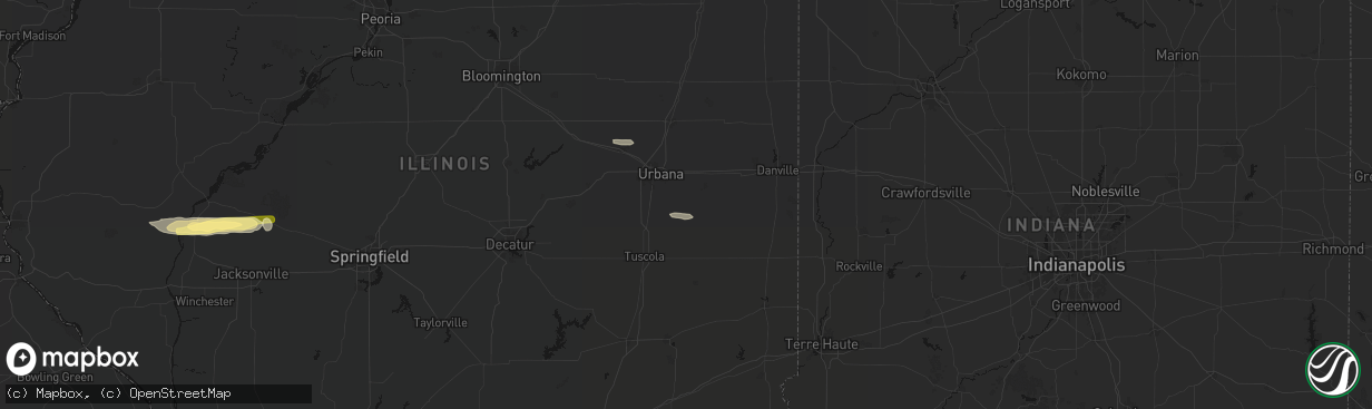 Hail map in Sidney, IL on March 3, 2026