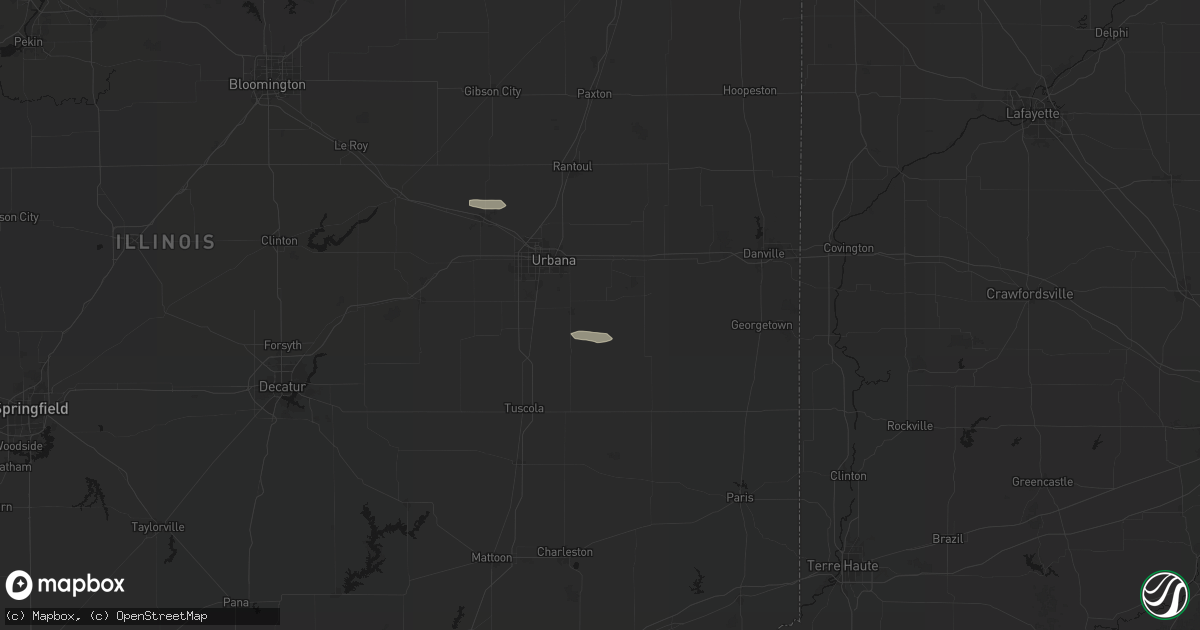 Hail map in Sidney, IL on March 3, 2026