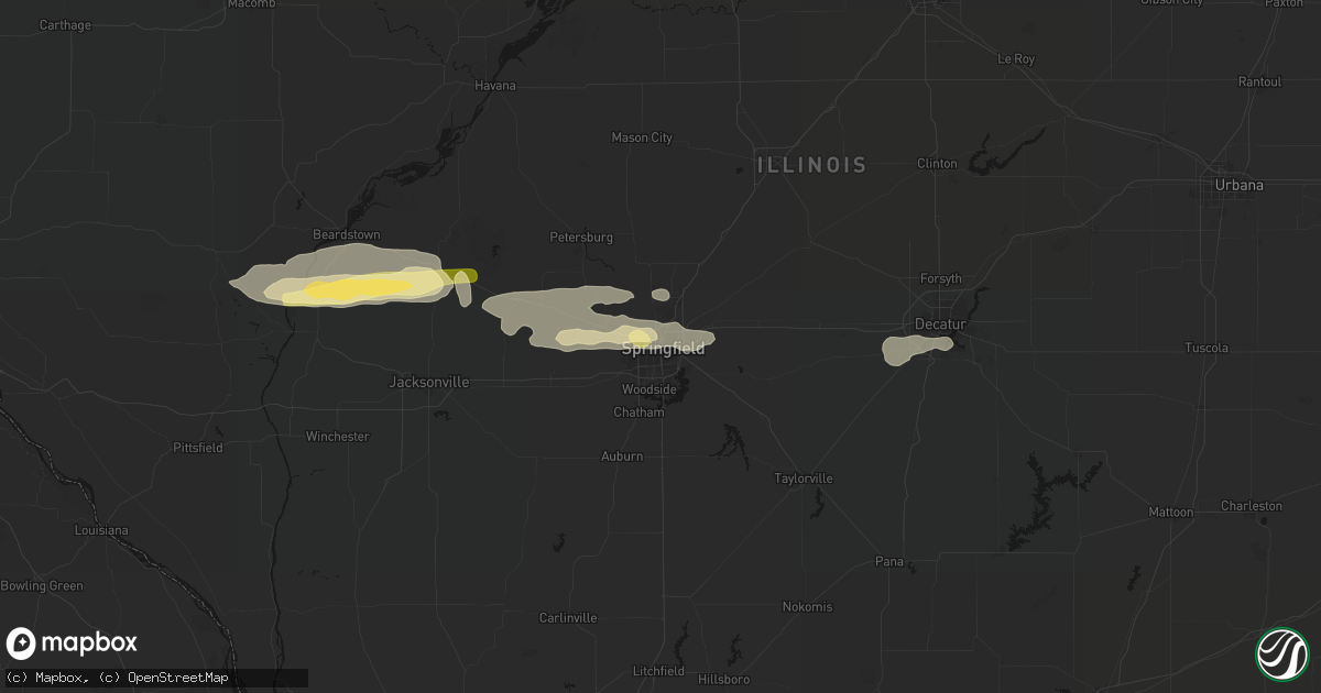 Hail map in Springfield, IL on March 3, 2026