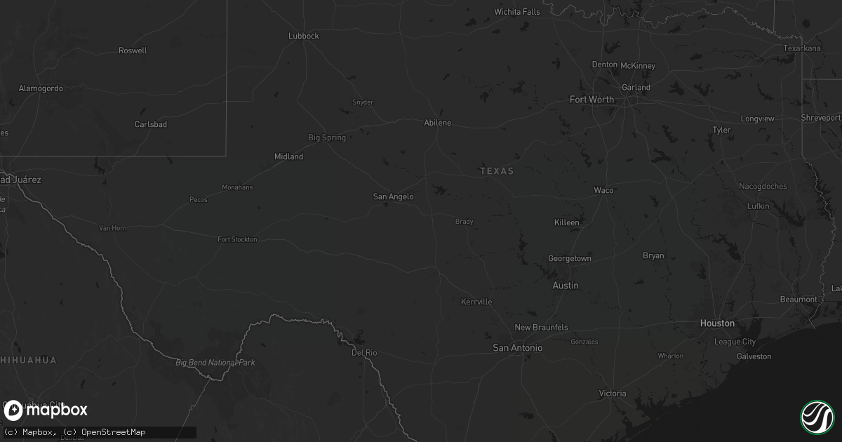 Hail map in Texas on March 3, 2026