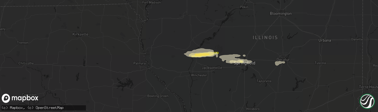 Hail map in Versailles, IL on March 3, 2026