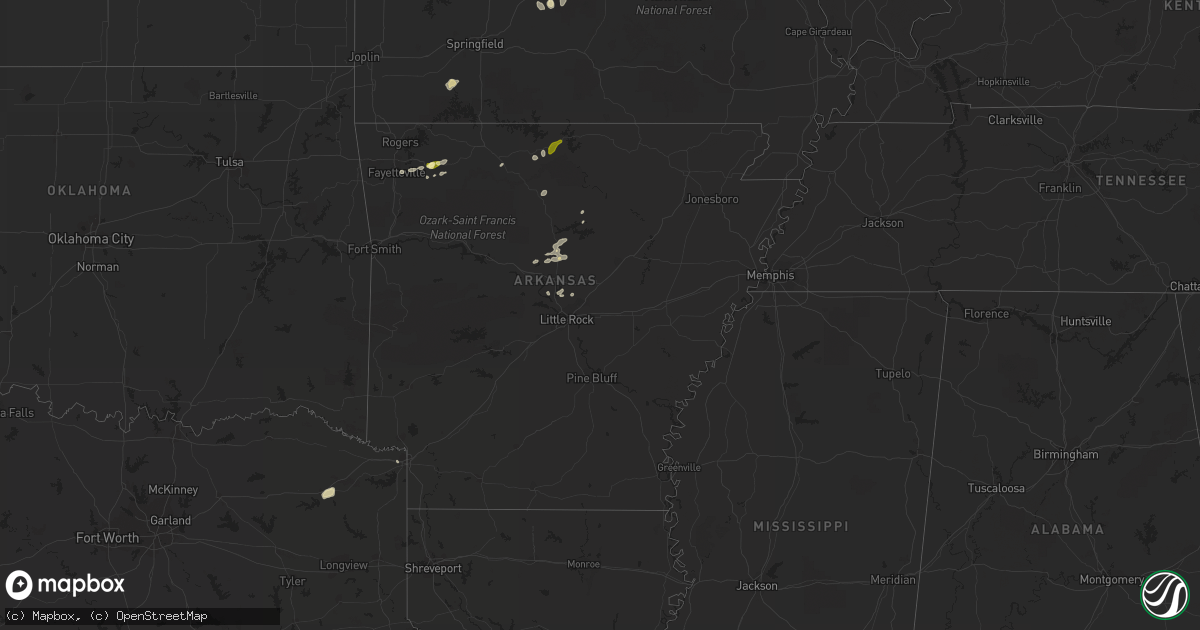 Hail map in Arkansas on March 4, 2011