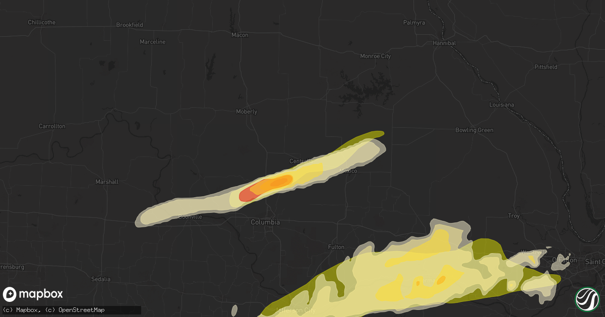 Hail map in Centralia, MO on March 4, 2011