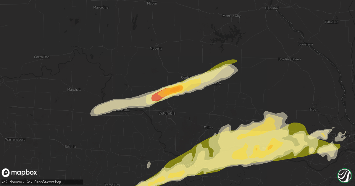 Hail map in Hallsville, MO on March 4, 2011