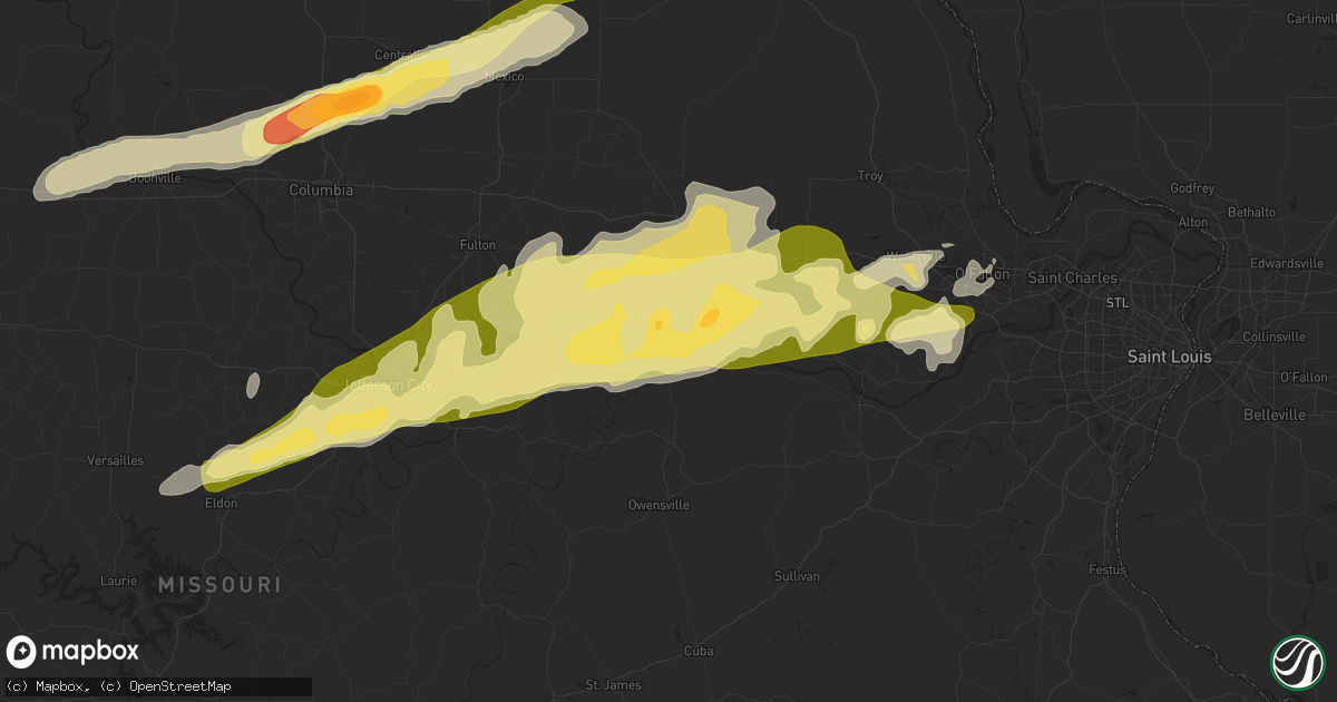 Hail map in Hermann, MO on March 4, 2011