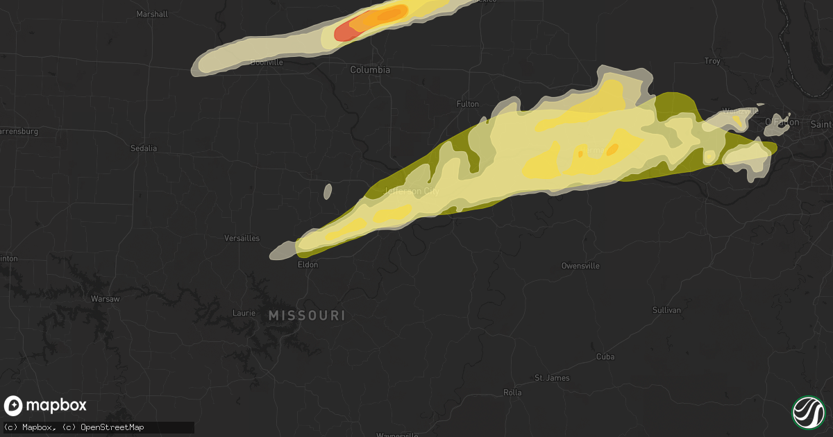 Hail map in Jefferson City, MO on March 4, 2011