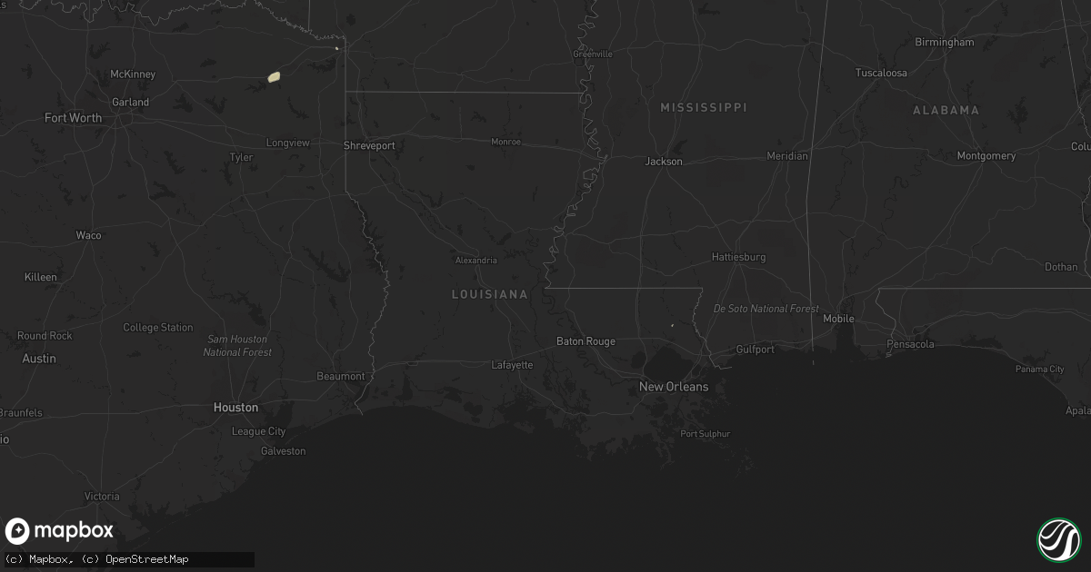 Hail map in Louisiana on March 4, 2011