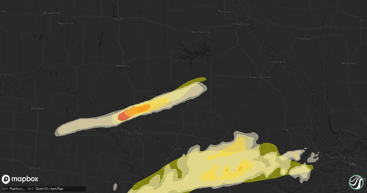 Hail map in Mexico, MO on March 4, 2011