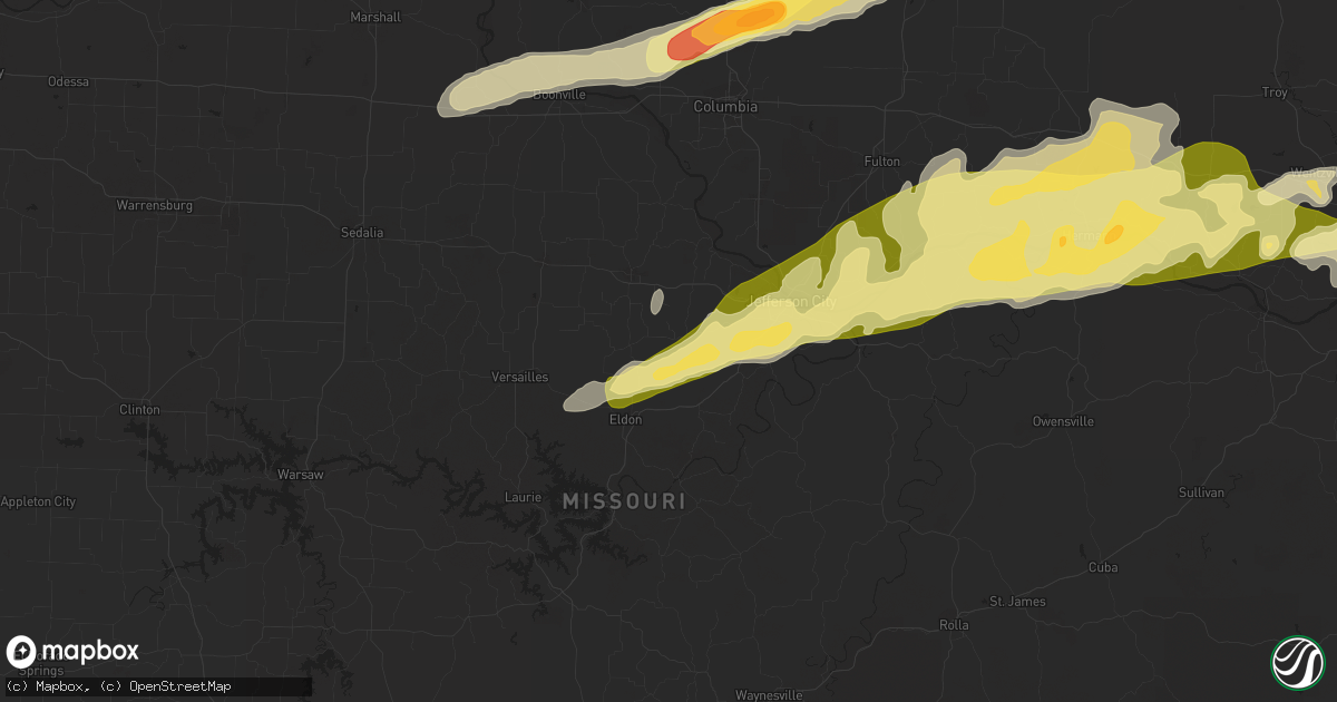 Hail map in Russellville, MO on March 4, 2011