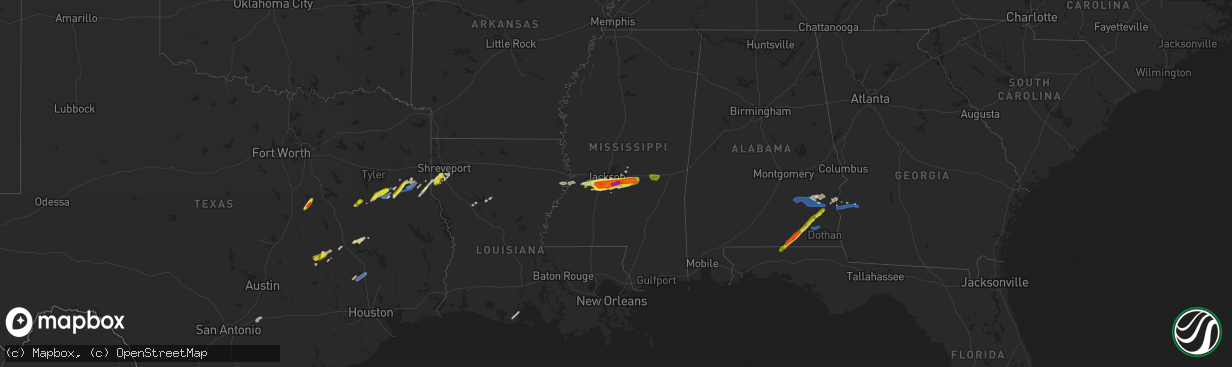 Hail map on March 4, 2020