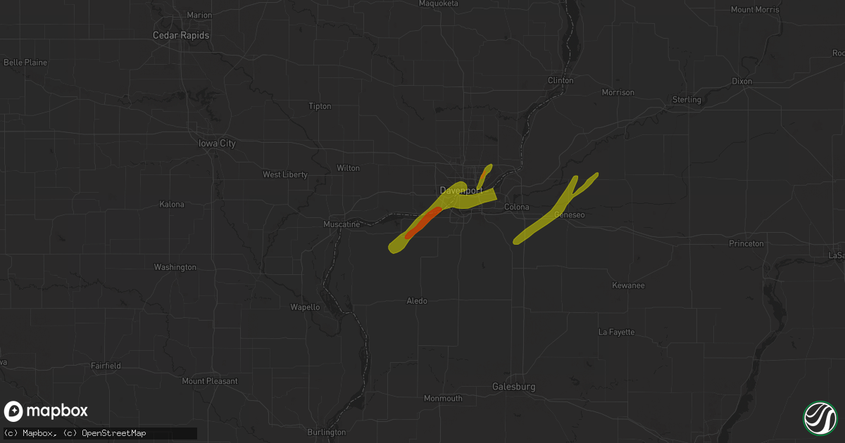 Hail map in Andalusia, IL on March 4, 2024