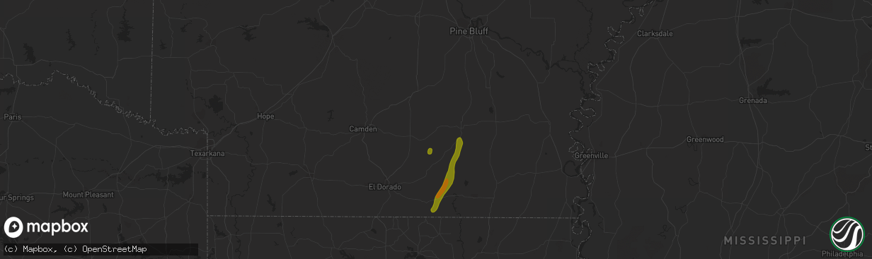 Hail map in Banks, AR on March 4, 2024