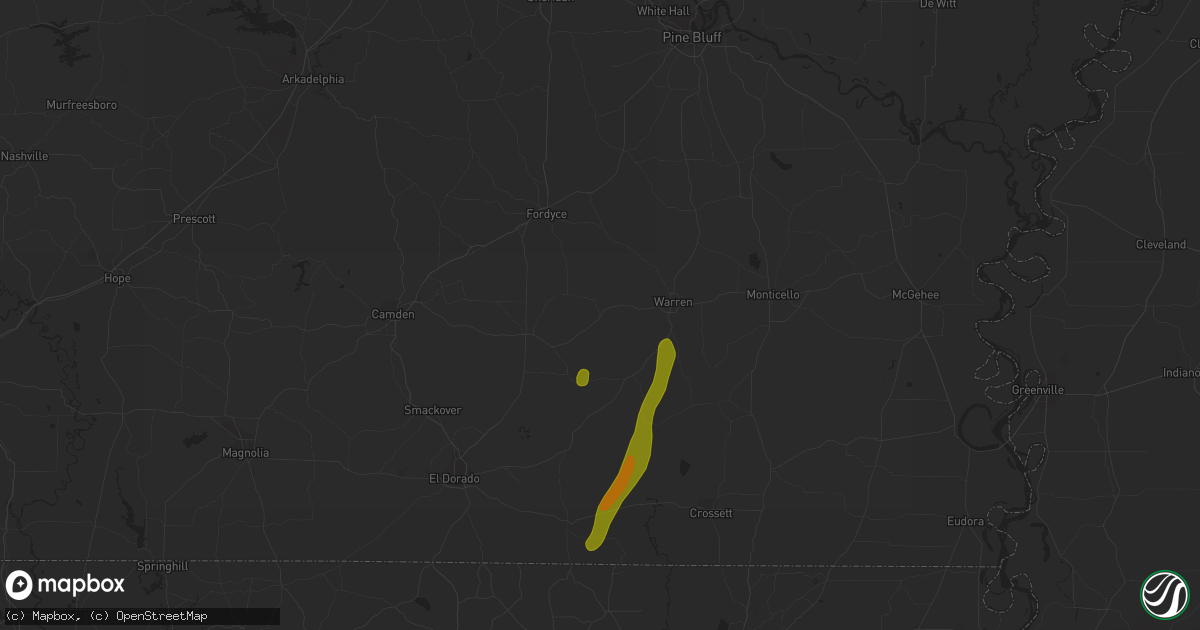 Hail map in Banks, AR on March 4, 2024