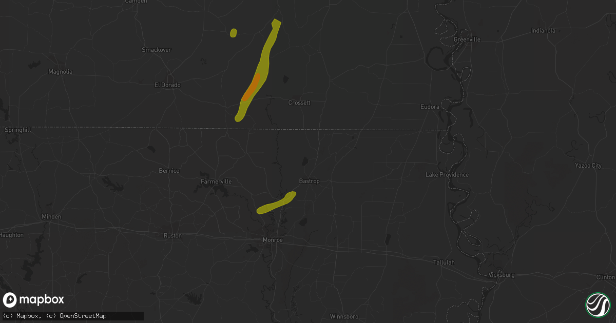 Hail map in Bastrop, LA on March 4, 2024