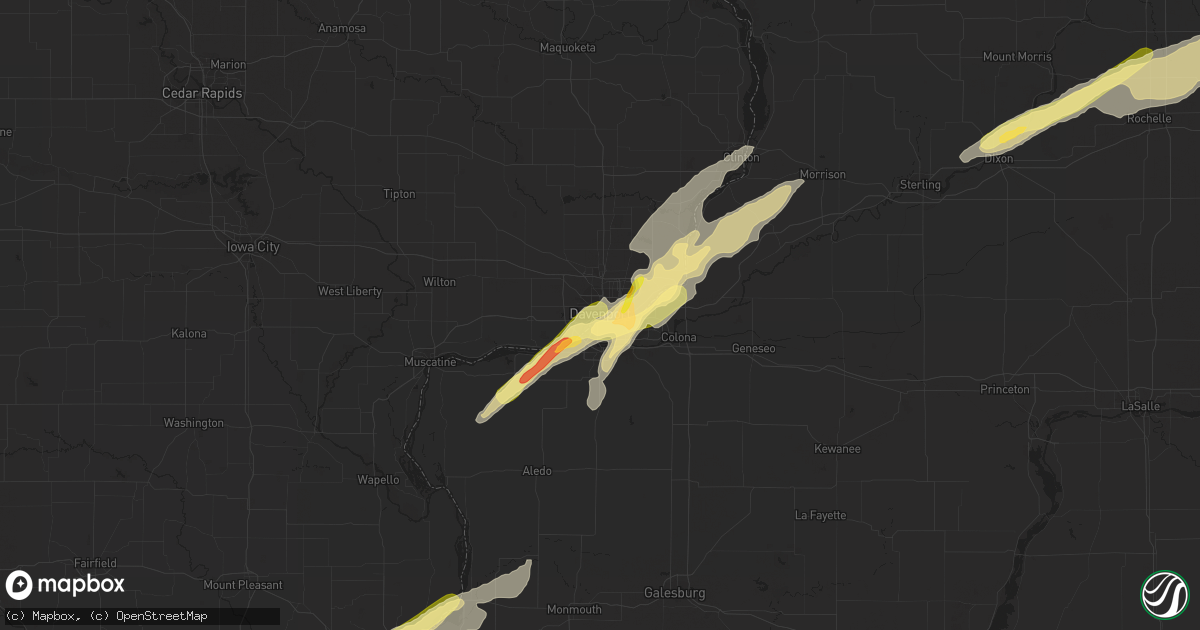 Hail map in Davenport, IA on March 4, 2024