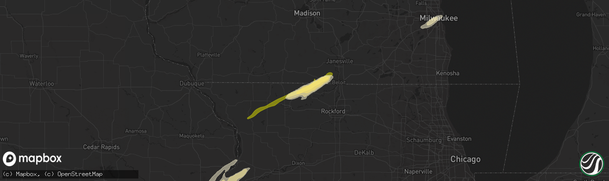 Hail map in Davis, IL on March 4, 2024