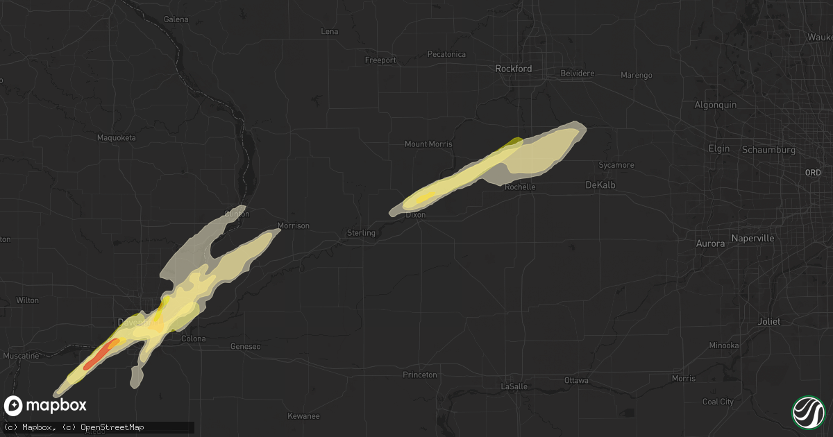 Hail map in Dixon, IL on March 4, 2024
