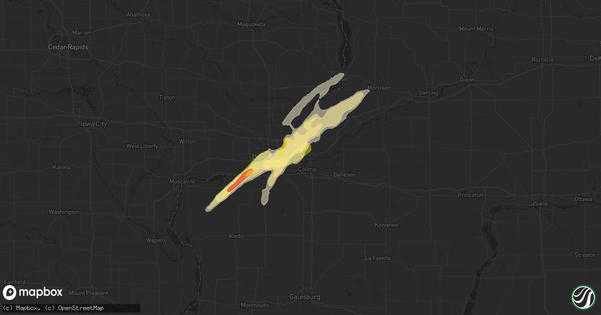 Hail map in East Moline, IL on March 4, 2024