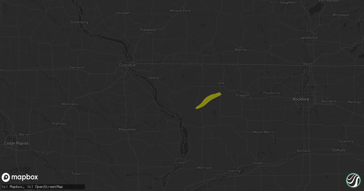 Hail map in Elizabeth, IL on March 4, 2024