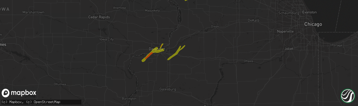 Hail map in Geneseo, IL on March 4, 2024