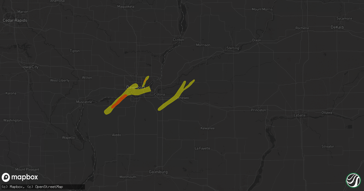 Hail map in Geneseo, IL on March 4, 2024
