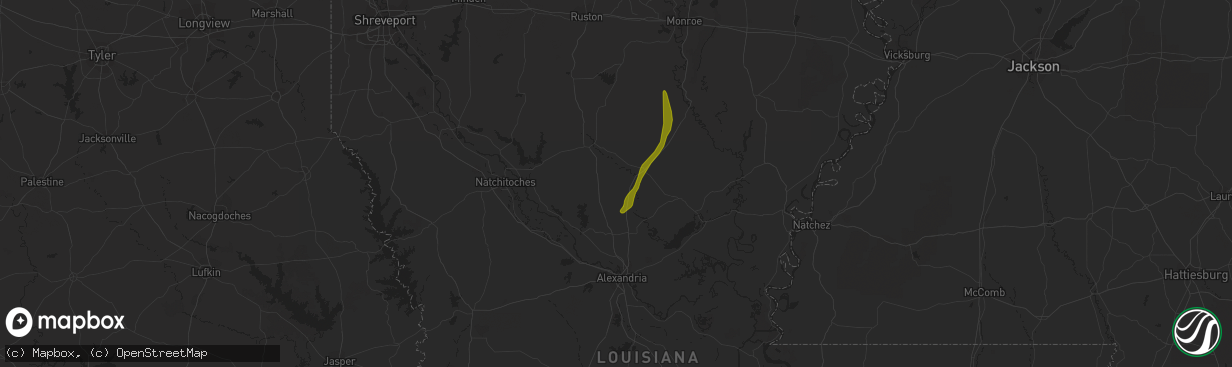 Hail map in Georgetown, LA on March 4, 2024