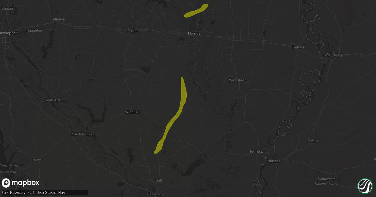 Hail map in Grayson, LA on March 4, 2024