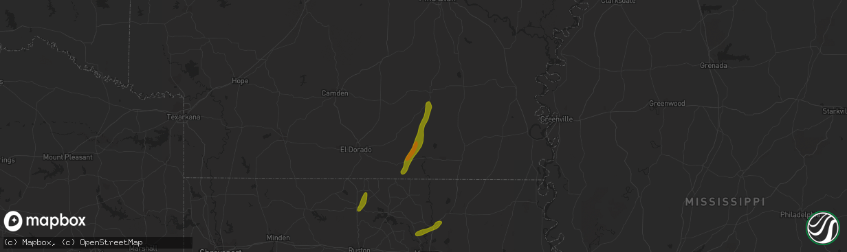 Hail map in Hermitage, AR on March 4, 2024