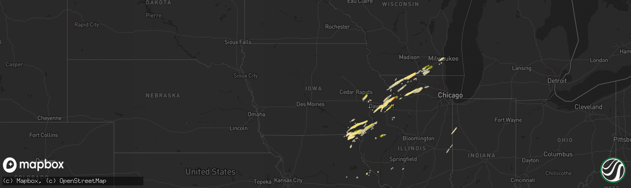 Hail map in Iowa on March 4, 2024
