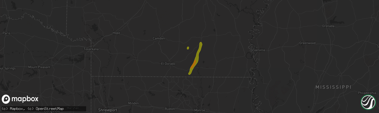Hail map in Jersey, AR on March 4, 2024