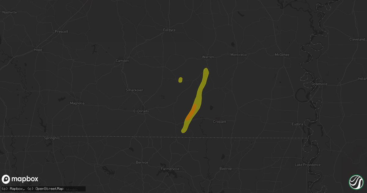 Hail map in Jersey, AR on March 4, 2024