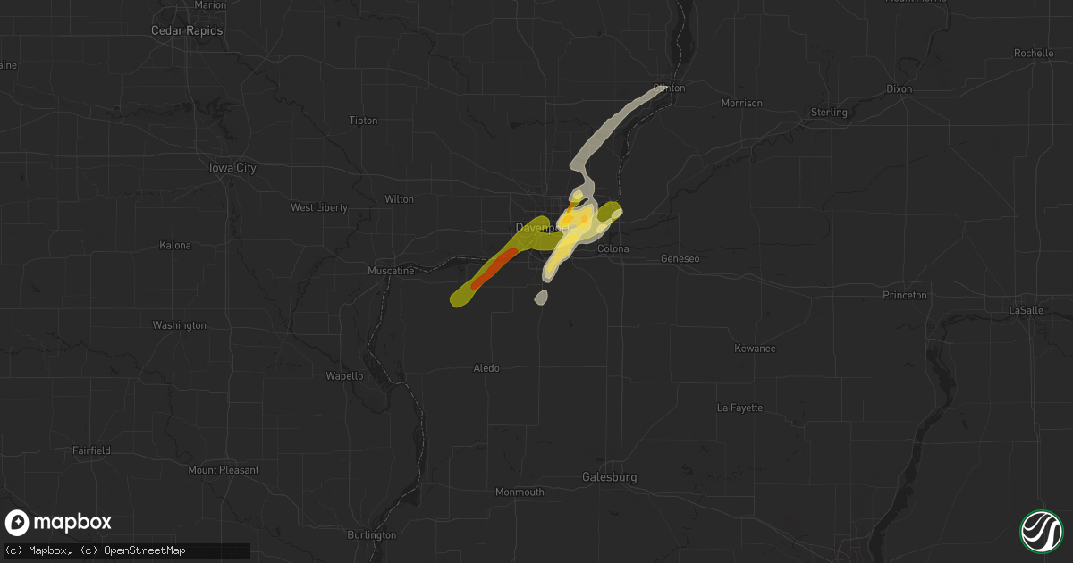 Hail map in Milan, IL on March 4, 2024